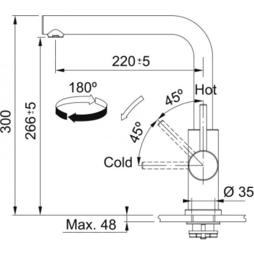 Змішувач для кухні Franke Glenda, поворотний, 1 важіль, хром (115.0706.985)