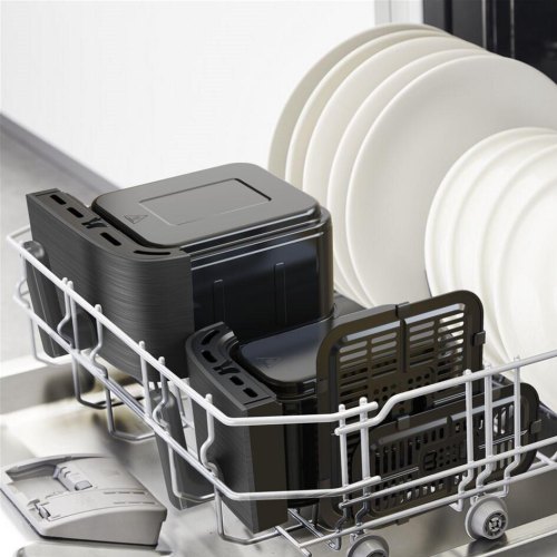 Мультипіч Moulinex Dual Easy Fry, 2700Вт, 2 чаші, 5.2/3.1л, сенсорне керування, гриль, пластик, чорна (EZ901H20)