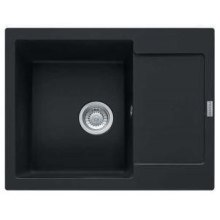 Мийка кухонна Franke Maris MRG 611-62, врізна, прямокутна, одна чаша, з крилом, фраграніт, матова, чорна (114.0631.437)