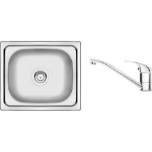 Набір для кухні Deante Doppio, сталева мийка ZEN_X103, змішувач BYU_060M, сталь (ZENA0103)