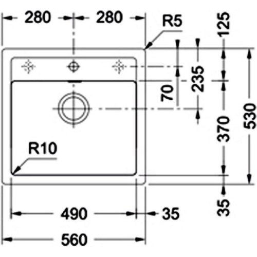 Мийка кухонна Franke Sirius, врізна, прямокутна, одна чаша, без крила, тектонайт, сіра (143.0691.531)