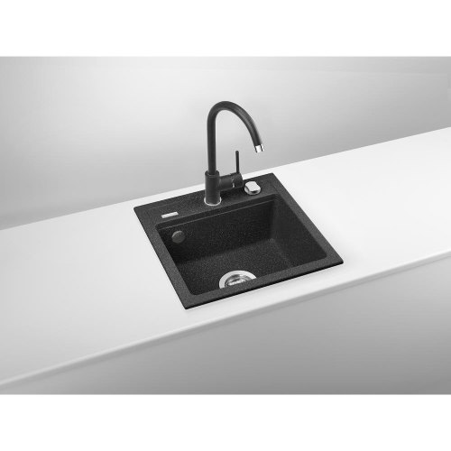 Набір для кухні Deante Zorba, гранітна мийка ZQZ_2103, змішувач BEN_262M, графіт/хром (ZQZA2103)