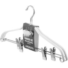 Набір вішаків Ardesto, з прищіпками, 42см, 2шт, метал/пластик, білий (ARHC2802WC)