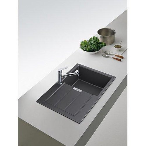 Мийка кухонна Franke Sirius 2 S2D 611-78, накладна, прямокутна, одна чаша, з крилом, тектонайт, чорна (143.0621.190)