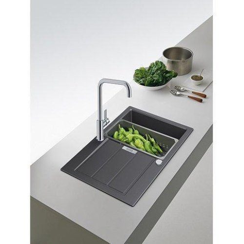 Мийка кухонна Franke Sirius 2 S2D 611-78, накладна, прямокутна, одна чаша, з крилом, тектонайт, чорна (143.0621.190)