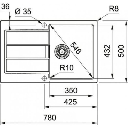 Мийка кухонна Franke Sirius 2 S2D 611-78, накладна, прямокутна, одна чаша, з крилом, тектонайт, чорна (143.0621.190)
