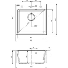 Набір для кухні Deante Evora, гранітна мийка ZQJ_X103, змішувач BOC_X72M, чорний (ZQJNN103)