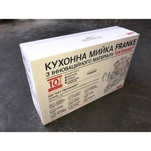 Мийка кухонна Franke Sirius 2 S2D 611-78, накладна, прямокутна, одна чаша, з крилом, тектонайт, біла (143.0621.332)