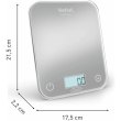Ваги кухонні Tefal Optiss, 5кг, скло, 2xAAA в комплекті, сріблясті (BC50U4V0)
