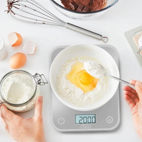 Ваги кухонні Tefal Optiss, 5кг, скло, 2xAAA в комплекті, сріблясті (BC50U4V0)