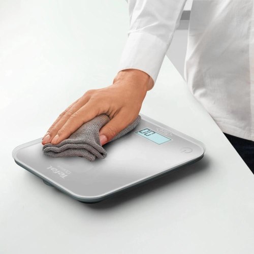 Ваги кухонні Tefal Optiss, 5кг, скло, 2xAAA в комплекті, сріблясті (BC50U4V0)