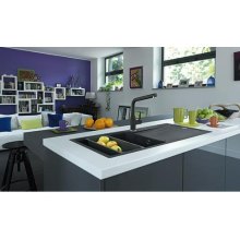 Змішувач для кухні Franke Urban, витяжний, 1 важіль, хром/онікс (115.0595.091)