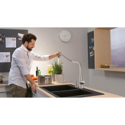 Дозатор для миючих засобів Hansgrohe A41, 500мл, хром (40438000)