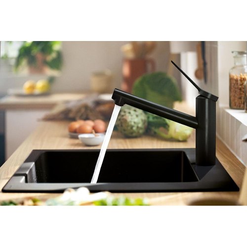 Змішувач для кухні Hansgrohe Zesis M33, поворотний, 1 важіль, матовий чорний (74802670)
