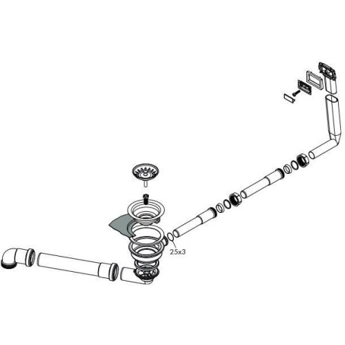 Сифон для мийки Hansgrohe D16-10, білий (43927000)