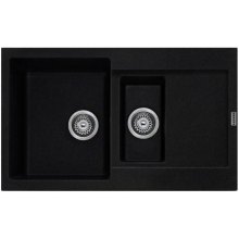 Мийка кухонна Franke Maris MRG 651-78, накладна, прямокутна, дві чаші, з крилом, фраграніт, онікс (114.0381.015)