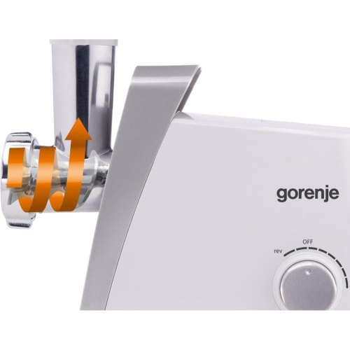 М'ясорубка Gorenje MG1601W, 1600Вт, 2.2кг/хв, 2 решітки, пластик, біла