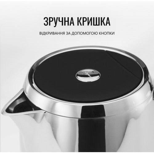 Електрочайник Tefal Majestuo, 1.5л, подвійні стінки, 9 температурних режимів, підтримка температури, сенсорне керування, нержавіюча сталь (KI883D10)