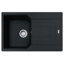 Мийка кухонна Franke Urban UBG 611-78, накладна, прямокутна, одна чаша, з крилом, фраграніт, матова, чорна (114.0701.806)