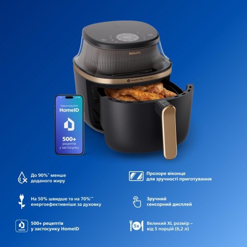 Мультипіч Philips Ovi Series 3000, 1700Вт, чаша 6.2л, сенсорне керування, 12 автоматичних програм, пластик, чорна (NA332/00)