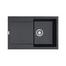 Мийка кухонна Franke Maris MRG 611, врізна, прямокутна, одна чаша, з крилом, фраграніт, онікс (114.0306.815)