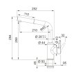 Змішувач для кухні Franke Urban, витяжний, 1 важіль, сірий (115.0595.089)