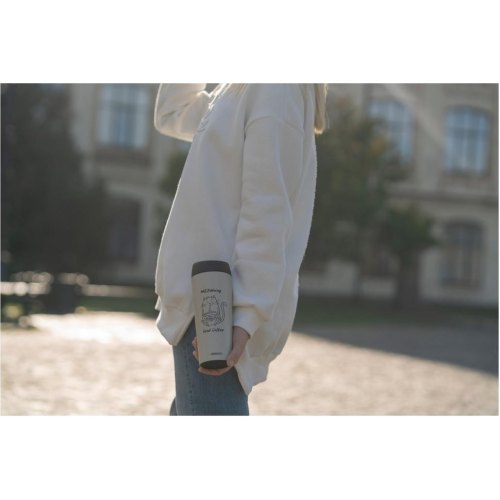 Термокухоль Ardesto Coffee Time Meowning, 450мл, нержавіюча сталь, бежевий (AR2645WC)