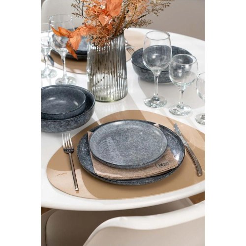 Тарілка десертна Ardesto Loreto, 19см, порцеляна, сіра (AR1019LG)