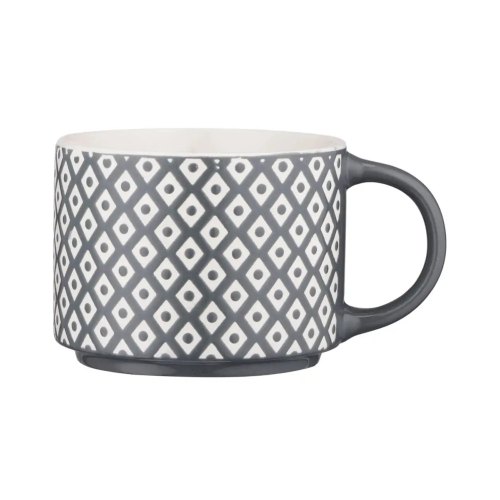 Чашка Ardesto Weaving E, 330мл, порцеляна, біло-чорна (AR3473E)