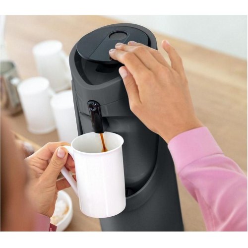 Термос Tefal Ponza Pump, 1.9л, пластик/скло, чорний (K3140114)