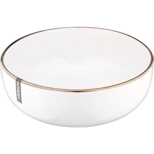 Тарілка супова Ardesto Marmo, 19см, кераміка, біла (AR2919MRBW)