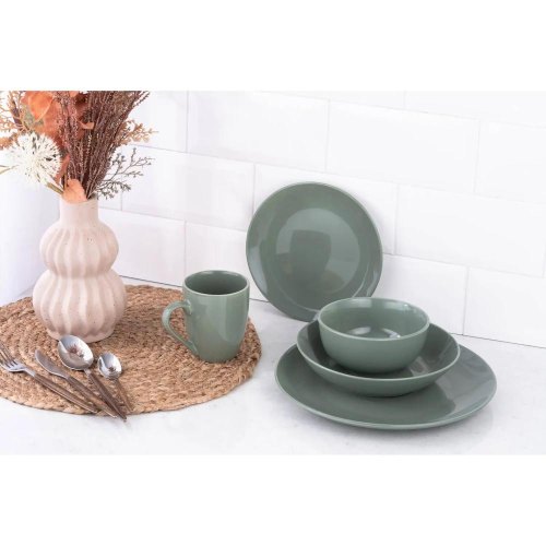 Тарілка десертна Ardesto Capri, 19.2см, порцеляна, зелена (AR0519CG)