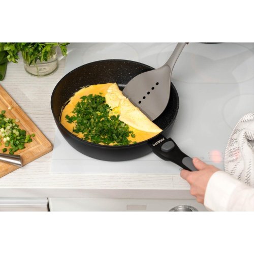 Сковорода глибока Ardesto Gemini Bari, 28см, знімна ручка, алюміній, чорна (AR1228B)