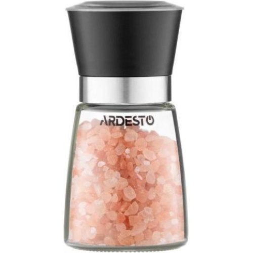 Млинок Ardesto Gemini, для солі та перцю, 180мл, скло/пластик, прозорий/чорний (AR2101BL)