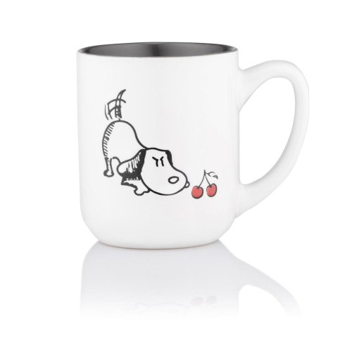 Чашка Ardesto Dog, 380мл, кераміка, біло-сіра (AR3057)