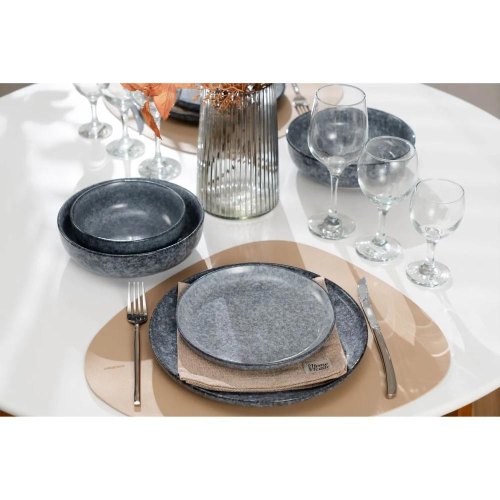 Тарілка обідня Ardesto Loreto, 27см, порцеляна, сіра (AR1027LG)