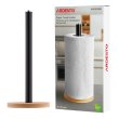 Тримач для паперових рушників Ardesto Midori, метал/бамбук, чорний (AR0913BB)