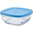 Контейнер для зберігання Duralex Lys Carre, квадратний, 14см, 610мл, з синьою кришкою (9021AM12)