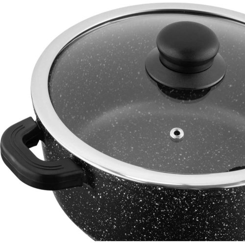 Каструля Ardesto Gemini Anzio, 3.1л, алюміній, зі скляною кришкою, чорна (AR2430GE)