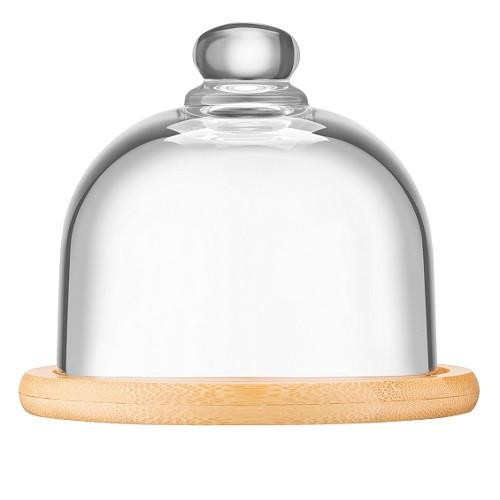 Блюдо Ardesto, 12см, з кришкою, бамбук/скло, прозоре (AR2612BD)