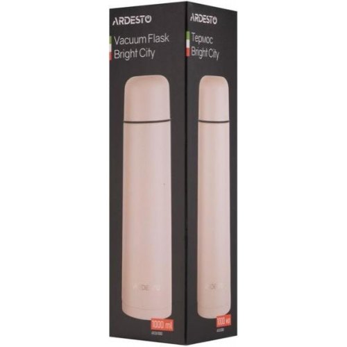 Термос Ardesto Bright City, 1л, нержавіюча сталь, бежевий (AR2610BG)
