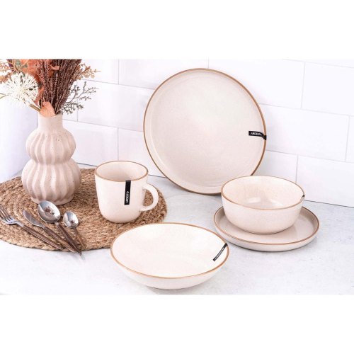 Салатник Ardesto Apulia, 720мл, 16.2см, кераміка, кремовий (AR2916AC)