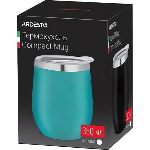 Термокухоль Ardesto Compact Mug, 350мл, нержавіюча сталь, блакитний (AR2635MMS)