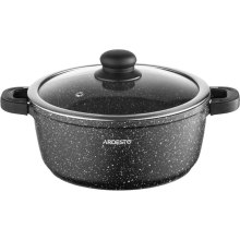 Каструля Ardesto Gemini Anzio, 5л, алюміній, зі скляною кришкою, чорна (AR2454GE)