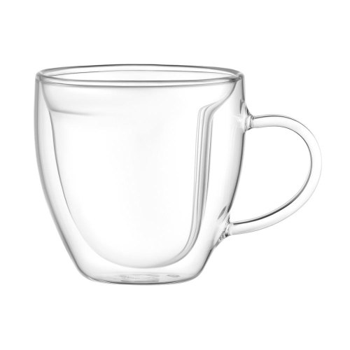 Набір чашок Ardesto, 250мл, 2шт, з ручками, подвійні стінки, боросилікатне скло, прозорий (AR2625BHL)