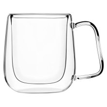 Набір чашок Ardesto, 250мл, 2шт, з ручками, подвійні стінки, боросилікатне скло, прозорий (AR2625BPR)