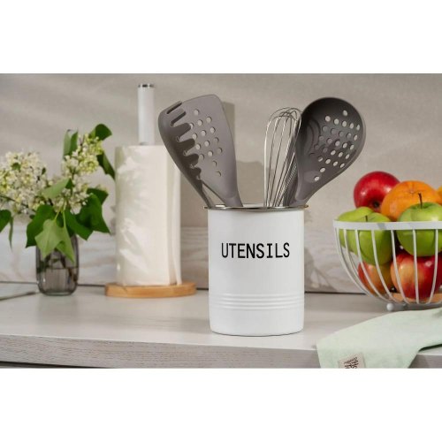 Підставка для кухонного приладдя Ardesto Midori, метал, біла (AR0915W)