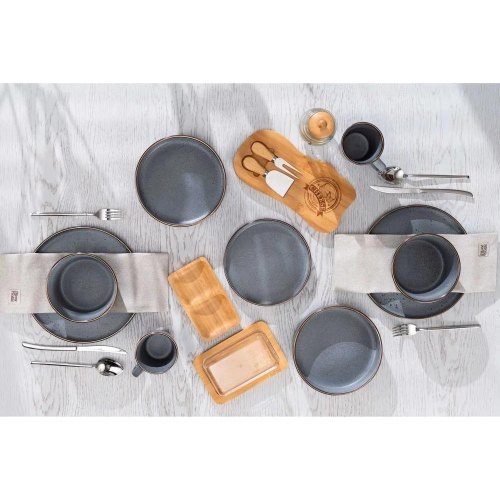 Тарілка десертна Ardesto Fasano, 19.6см, кераміка, сіра (AR0219FG)