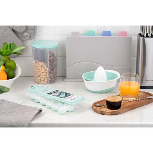 Форма для льоду Ardesto Fresh Cylinder, з кришкою, силікон/пластик, блакитна (AR1104TP)