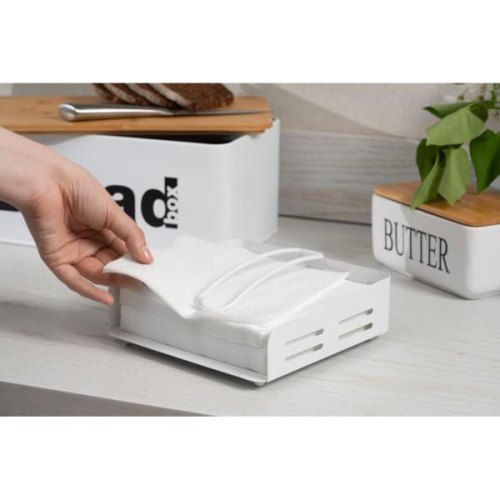 Серветниця  Ardesto Midori, метал, біла (AR0906W)